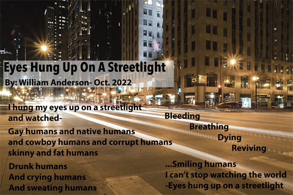 Eyes Hung Up On a Streetlight by William Anderson
