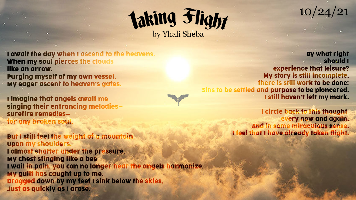Poem by Yhali Sheba Taking Flight