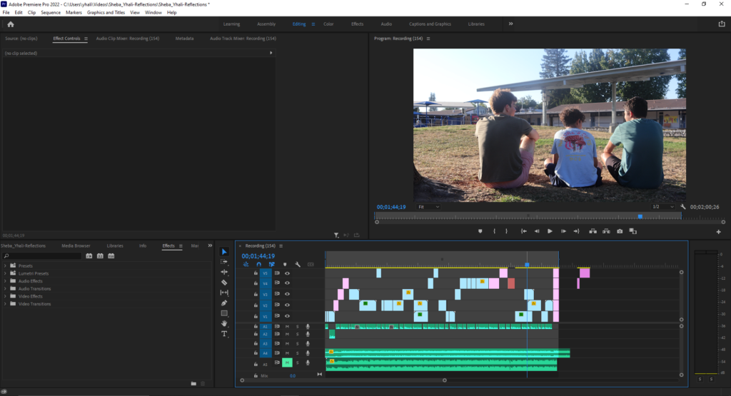 Adobe Premiere Pro, Editing the video in post-production.