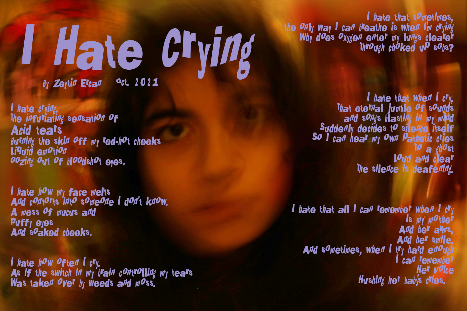 Poem by Zeytin Ercan I Hate Crying