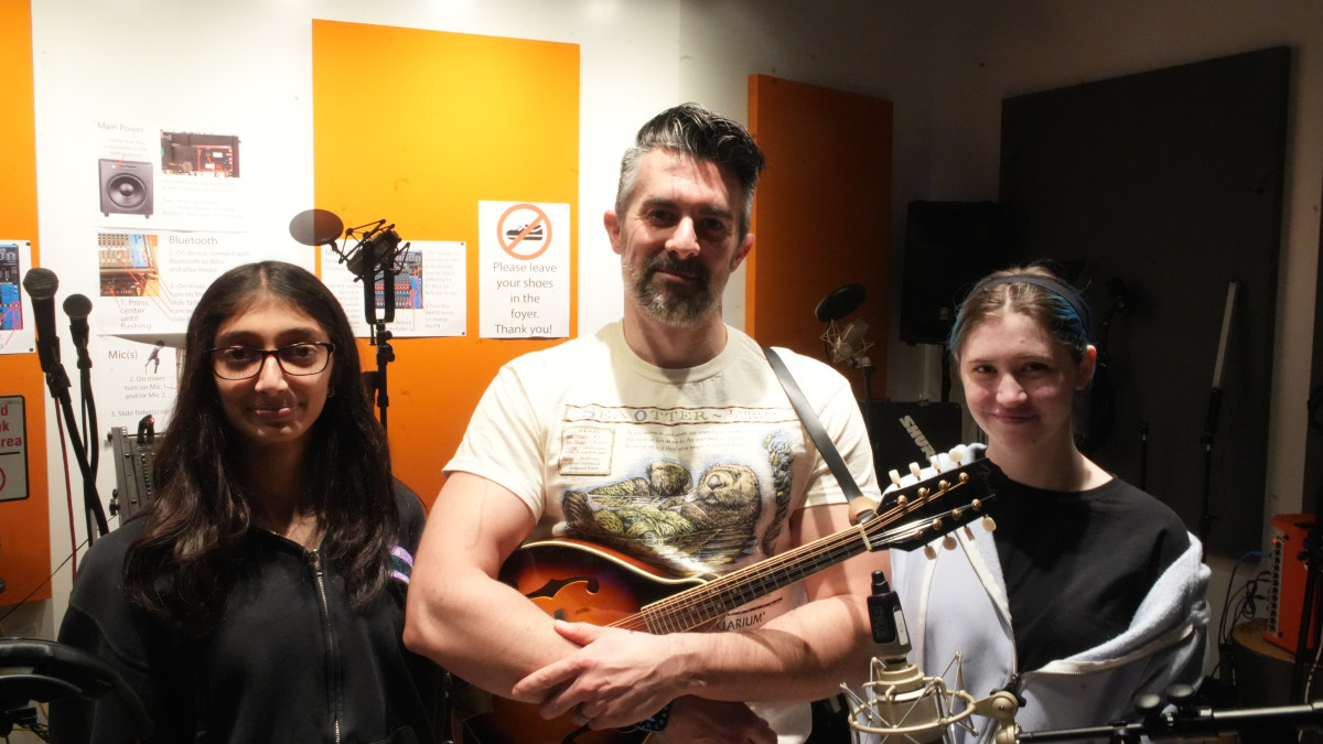 My partner Jenna our recording artist and me